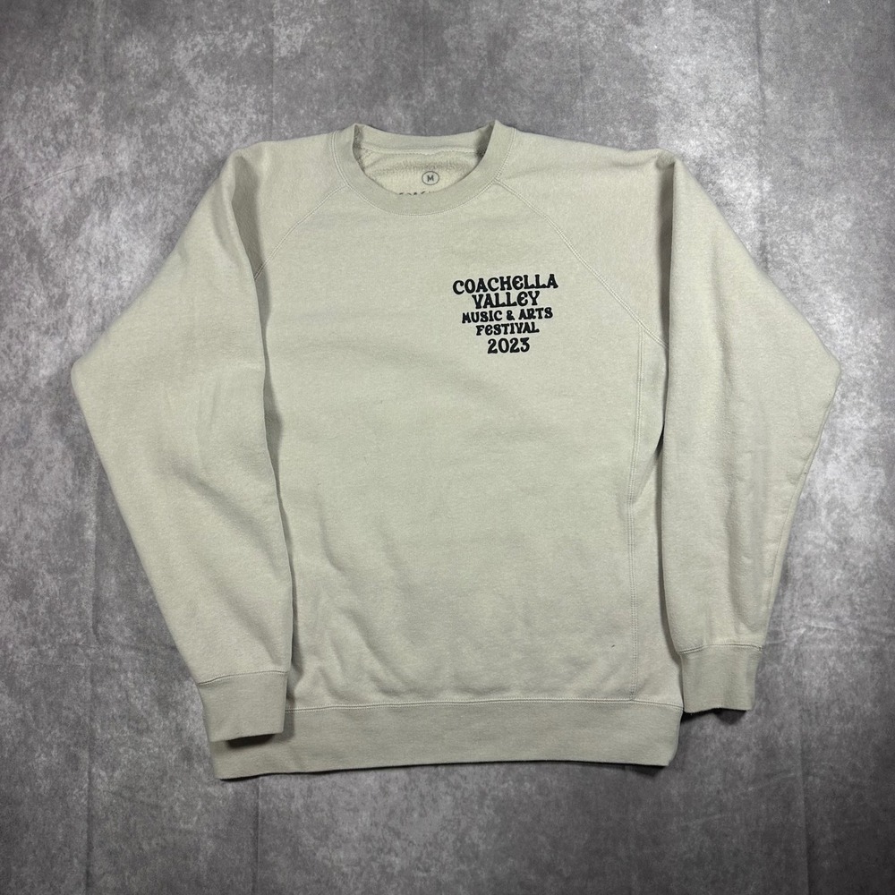 Coachella 2023 Music & Arts Festival Lineup Sweatshirt Beige M‎ Raglan Crewneck